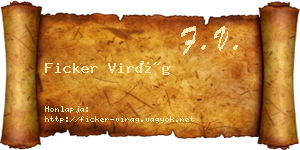 Ficker Virág névjegykártya